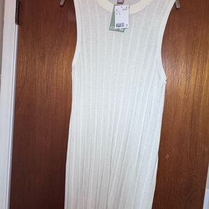 NWT H&M Cream Ribbed Mini Dress